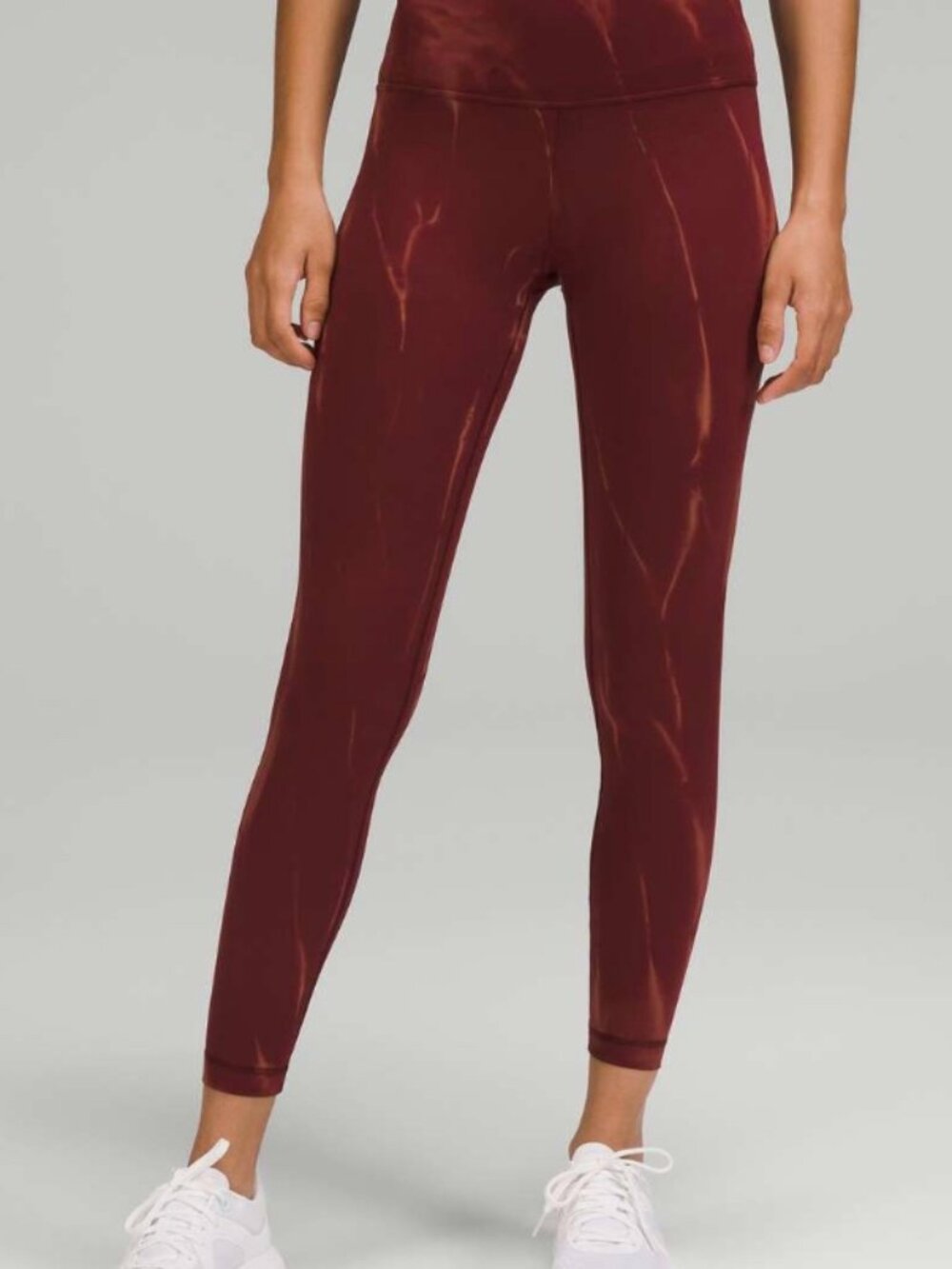 Lululemon Wunder Train High-Rise Tight 25" Sun Bleached Wash Red Merlot Size 0
